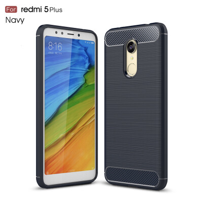 

Goowiiz Phone Case For Xiaomi Redmi 5 PlusNote 5 India Fashion Slim Carbon Fiber TPU Soft Silicone Prevent falling