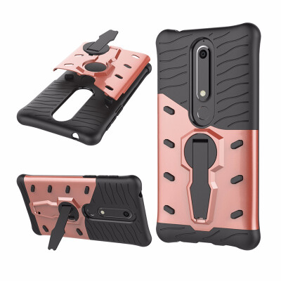 

Goowiiz Phone Case For Nokia 6 2018 Luxury Armor TPUPC Silicone Hard Bracket Prevent falling