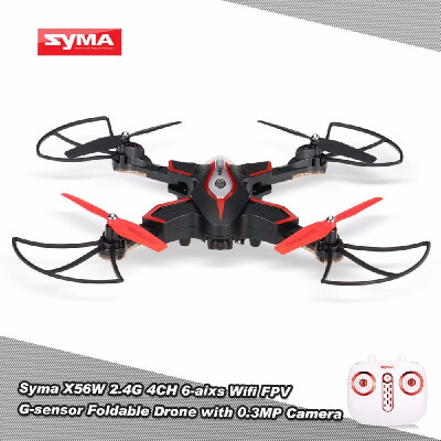 

Romacci Original Syma X56W Wifi FPV G-sensor Foldable Drone 24G 4CH 6-axis Gyro RC Quadcopter RTF with Altitude Hold Headless Mod