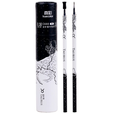 

TRUECOLOR 038mm black needle head gel pen pen pen refill pen refill student office 12 constellation alliance Taurus 12 box C688