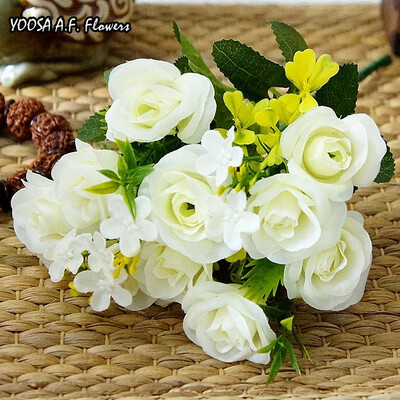 

YOOSA Artificial silk 1 Bunch French Rose Floral Bouquet Fake Flower Table Daisy Wedding Flowers Decor Party accessory Flores
