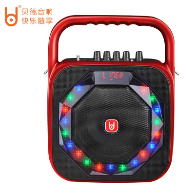 

Bayer BD-H053 Diamond Square Dance Sound Portable Outdoor Portable Singing K song Speaker Charging Card Bluetooth with Wireless Microphone 55 Inch Red