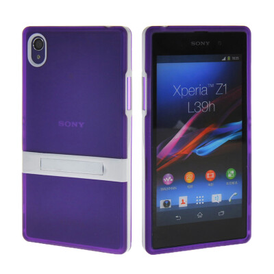

MOONCASE Мягкие гибкие силиконовый гель ТПУ кожи с Kickstand чехол для Sony Xperia Z1 фиолетовый