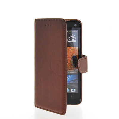 

MOONCASE кошелек Сторона Флип кожаный чехол Слот для карты отойти чехол для HTC One M7 Браун