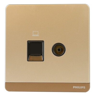 

Philips (PHILIPS) switch socket fly series broadband TV socket a branch of champagne