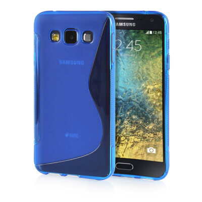 

MOONCASE S - Line Soft Flexible Silicone Gel TPU Skin Shell Back Case Cover for Samsung Galaxy E5 / E500 Blue