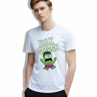 

2018 men Tee marvel Cute Lovely Funny Hulk Super Hero t-Shirt Short Sleeve 100 Cotton Casual Tops