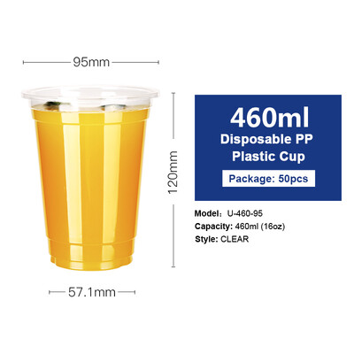 

OTOR 360460500660ml Disposable Plastic Cups with Dome & Flat Lids for Juice Tea Milk Iced Coffee Bubble Boba Smoothie 50pcs