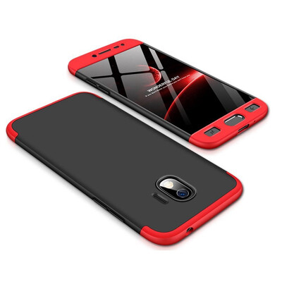

MOONCASE Three-parts structure design Full Protection Hard Plastic Combination Case for Samsung Galaxy J2 Pro 2018 Black Red