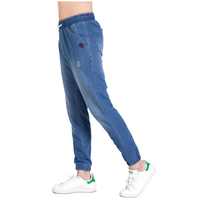 

Mens Lycra Spandex Knitted Denim Jeans Casual Fashion Cozys All Match Denim Pants