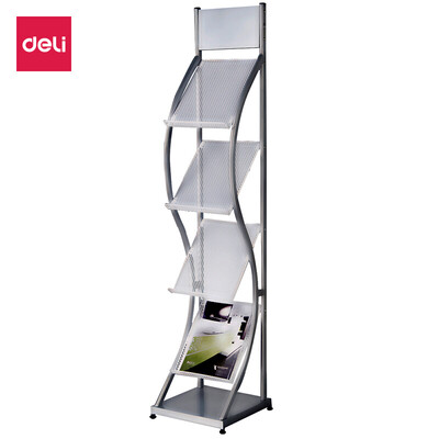 

Deli deli four-layer metal streamlined newspapers&magazines book racks brochure display stand 3033031415mm 9309