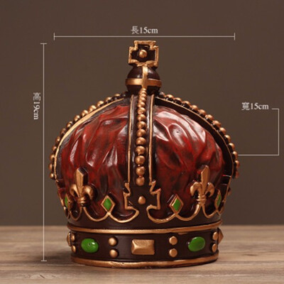 

Retro creative European resin crown ornaments home decorations living room cafe bar furnishings window photography props
