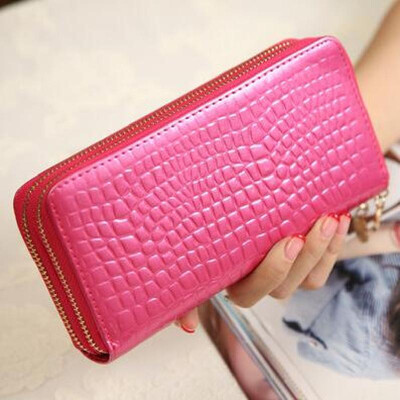 

2018 High Quality Black Purse Women Leather Purses Wallets Luxury Brand Wallet Double Zipper Day Clutch Coin Card Bag LB203