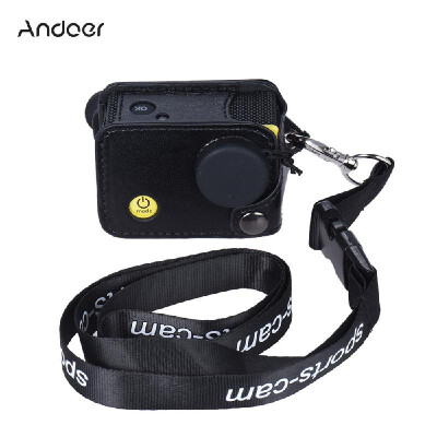 

Andoer Clip-on Black Sports Camera Protecive Carrying Hanging Case Bag with Neck Lanyard & Lens Cap for Andoer Q3H Q3 or The Sam