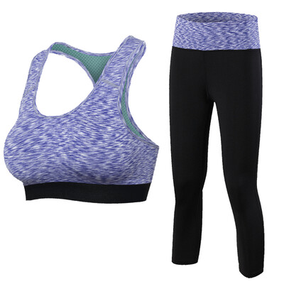 

Yoga Set Workout Sport Suit Compression Tights Bra Running Tracksuit For Girls