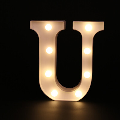 

26 White Letter LED Alphabet Light Indoor Battery powered Wall Hanging Night Light Bedroom Wedding Birthday Party Decor