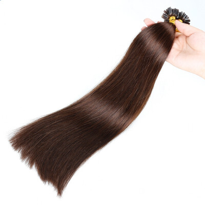 

BHF HAIR Fusion hair extensions 16"-26" Real Human Hair Extensions Straight Keratin U-Tip Brown Color 1gs 20g pack