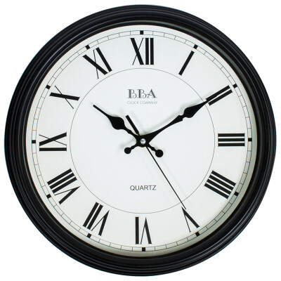 

BBA wall clock living room creative clock modern minimalist quiet home retro European bedroom quartz clock Q7272 Roman word classic black