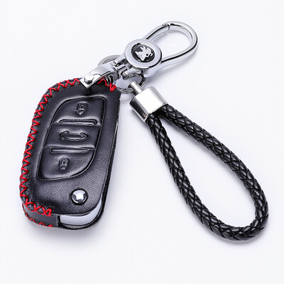 

KING ETING Peugeot Key Case Leather Key Case 408 508 2008 3008 Special Car Keychain B Style Red