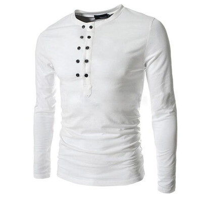 

Zogaa New Men's T-shirt Double Breasted Slim