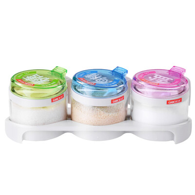 

Jingdong Supermarket Lilac 300ml flavoring seasoning tank set moisture-proof seasoning box seasoning cans three sets of JA310