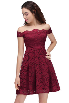 

Short Prom Dresses 2017 Backless Lace Plus size Burgundy Prom Gown Formal Christmas Dress Cheap Party Dresses Robe De Soiree