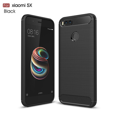 Goowiiz Phone Case For Xiaomi Mi 5XA1 Fashion Slim Carbon Fiber TPU Soft Silicone Prevent falling