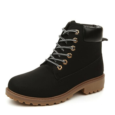 

New 2018 Autumn Early Winter Shoes Women Flat Heel Boots Fashion Womens Boots Brand Woman Ankle Botas Hard Outsole