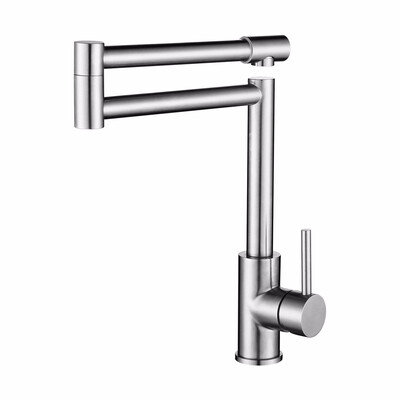 

304 stainless steel kitchen faucet rotating folding basin hot&cold faucet