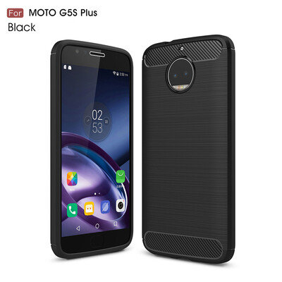 

Goowiiz Phone Case For Motorola Moto G5sG5s Plus Fashion Slim Carbon Fiber TPU Soft Silicone Prevent falling