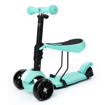 

Beiens Childrens Toys Boys Girls Scooters Three-wheeled Detachable Seats Multi-speed Adjusting Cool Lights Foot Slides FB-903 Green