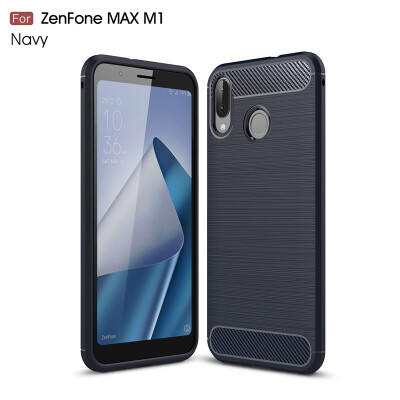 

Goowiiz Phone Case For ASUS ZenFone MaxM1 ZB555KL Fashion Slim Carbon Fiber TPU Soft Silicone Prevent falling