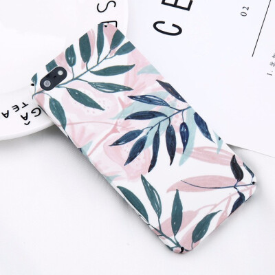 

Cartoon Green Leaf Painted Pattern Phone Back Cover Ultrathin Hard PC Cover Capa For iPhone 5 5s SE