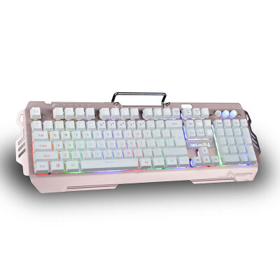 

New Gaming Keyboard Mechanical Feel Wired Office&Family Game Keyboard with Light Indicator