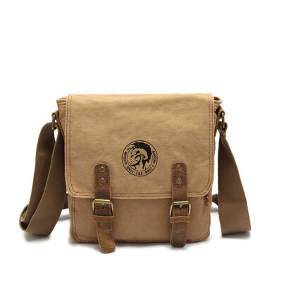 

New brand Men's shoulder bag canvas messenger bag man bag retro small crossbody bag with zipper hasp