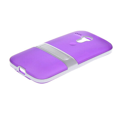 

MOONCASE Soft Flexible Silicone Gel TPU Skin with Kickstand Shell Back Case Cover for Motorola Moto G Purple