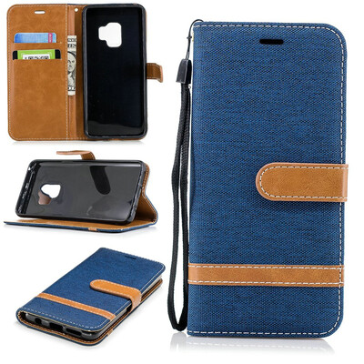 

BEFOSPEY Mixed Colors Denim PU LeatherSoft TPU Card Slot Stand Wallet Case For Samsung Galaxy S9201858