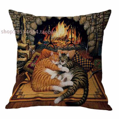 

Cntomlv New Cartoon Cat Cushion Covers Pillow Cover Printed Cat For Home Kids Room Decoration