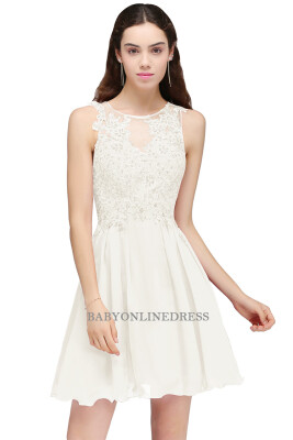 

2018 New A-Line Burgundy Appliques Homecoming Dresses Sexy Sleeveless Chiffon Cocktail Women Special Occasion Dresses