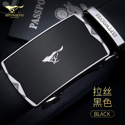 

Seven wolves belt mens automatic buckle leather mens belt business series mens belt belt belt 7A713404000-06 black