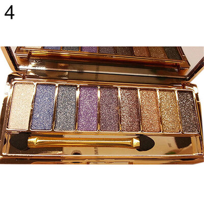

NEW 9 Colors Shimmer Eyeshadow Palette & Makeup Cosmetic Brush Set