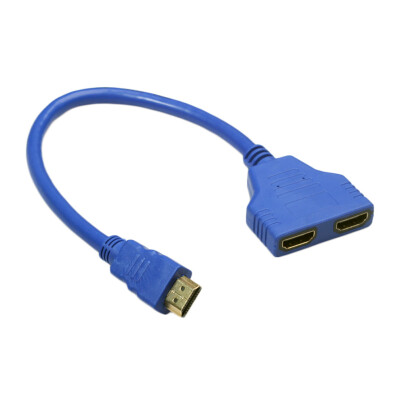 

HDMI 1 to 2 Split Double Signal Adapter Convert Cable for Video TV HDTV