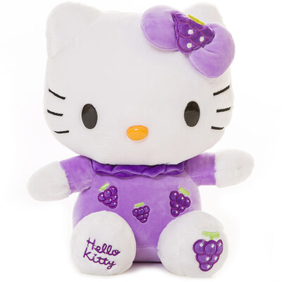 

Hello Kitty Kitty Cat Плюшевые игрушки Fruit Series KT Cartoon Doll Doll Doll Pillow 12-дюймовый сидения (фиолетовый виноград) KT1333