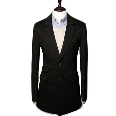 

Zogaa New Mens Wool Coat Contrast Color Collar Casual Top