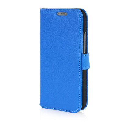 

MOONCASE High quality Leather Wallet Flip Card Slot Pouch Stand Shell Back ЧЕХОЛ ДЛЯ HTC One Mini 2 M8 Mini Blue