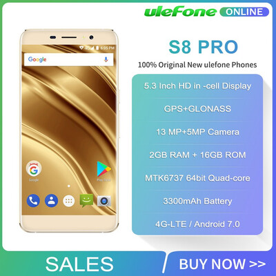

Ulefone S8 Pro Mobile Phone 53 inch HD MTK6737 Quad Core Android 70 2GB16GB Fingerprint 4G Smartphone