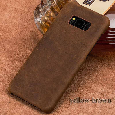 

Genuine Leather Phone Case For Samsung S8 Plus Case Crazy Horse Leather Back Cover For S7 Edge Note 8 Case