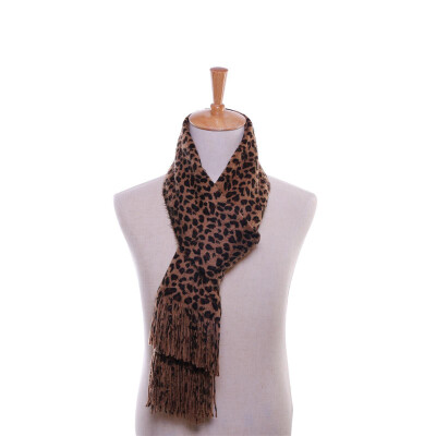 

Winter Warm Soft Dark Leopard Print Napping Scarf