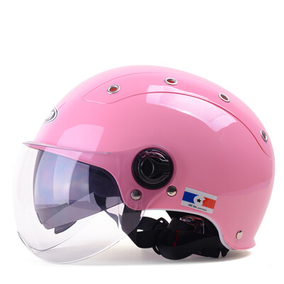 

Mustang (YEMA) 332 motorcycle electric helmet female Halley half-helmet male four-season dual lens battery car helmet summer code pink