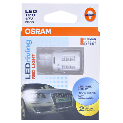 

OSRAM T20 7705 7715 W21W WY21W 12V 1-3W Светодиодные автомобильные боковые маркеры Лампы загораются сигнальной лампой Длинная пожизненная пара Cool White / Red / Yellow